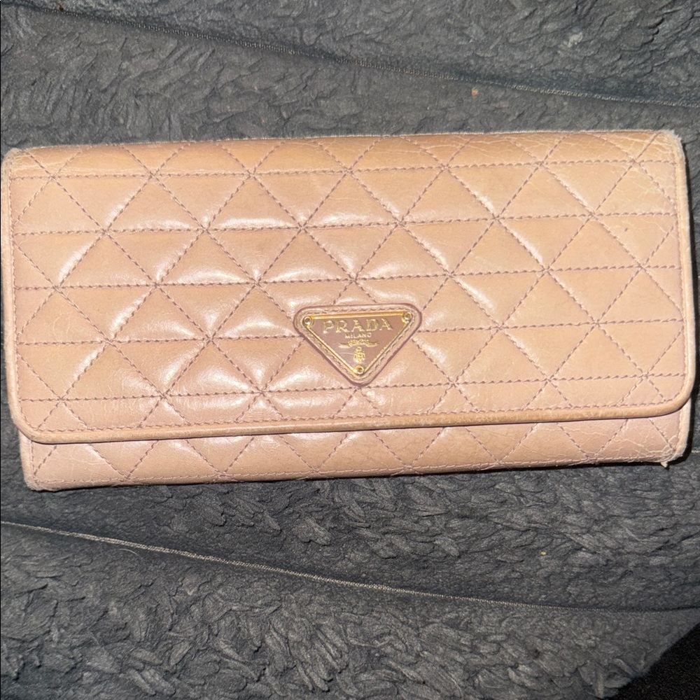 Prada Beige Quilted Women's Wallet